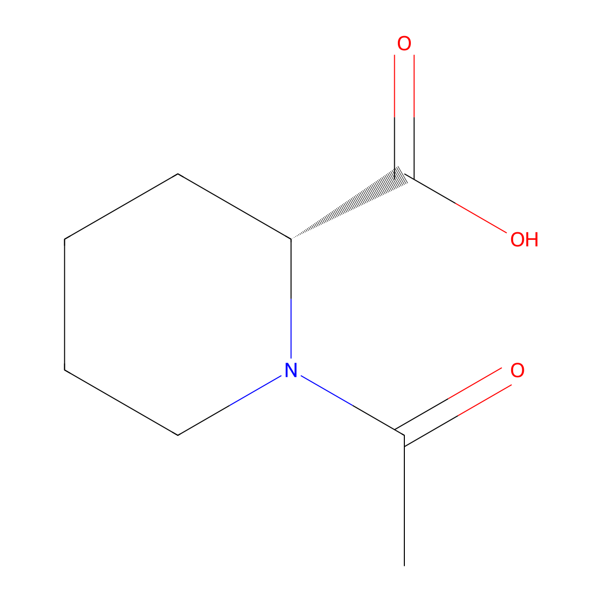 (2R)-1-acetylpiperidine-2-carboxylic acid molecular structure, CAS 178963-27-4