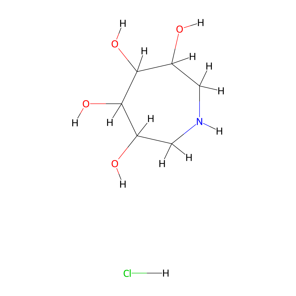 Azepane-3,4,5,6-tetrol--hydrogen chloride (1/1) molecular structure, CAS 178964-40-4