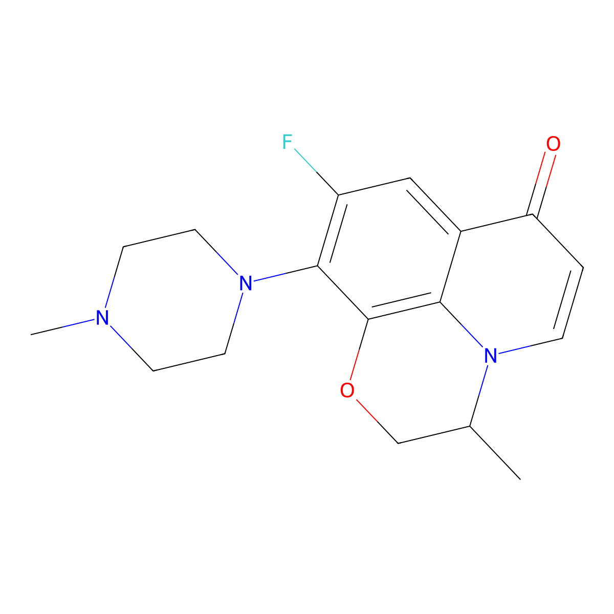 Decarboxyl ofloxacin, (S)- molecular structure, CAS 178964-53-9