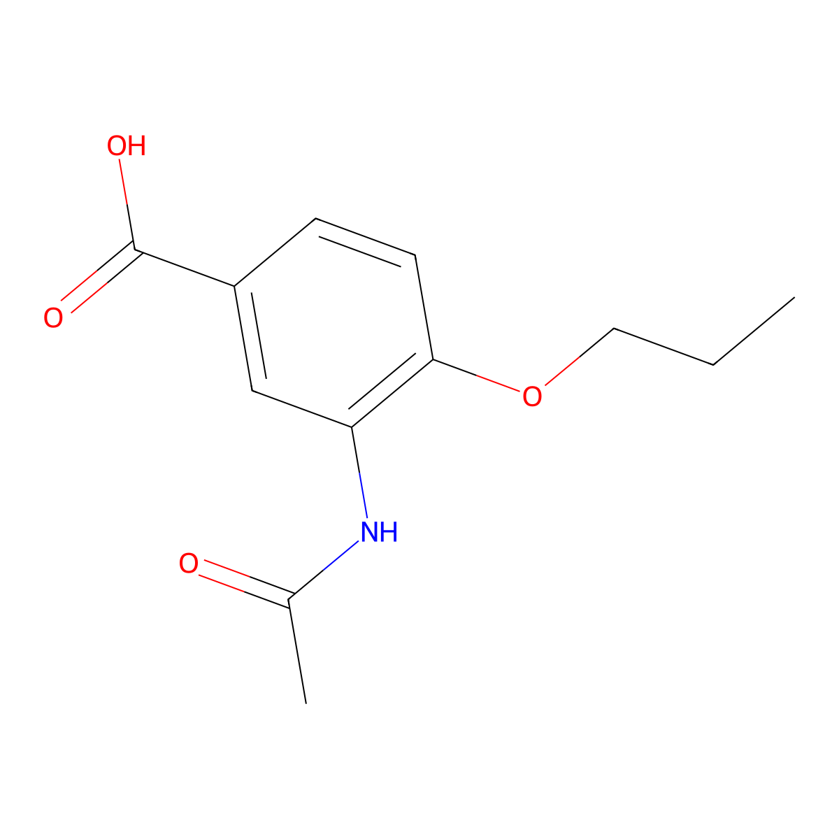 3-Acetamido-4-propoxybenzoic acid molecular structure, CAS 1789664-30-7