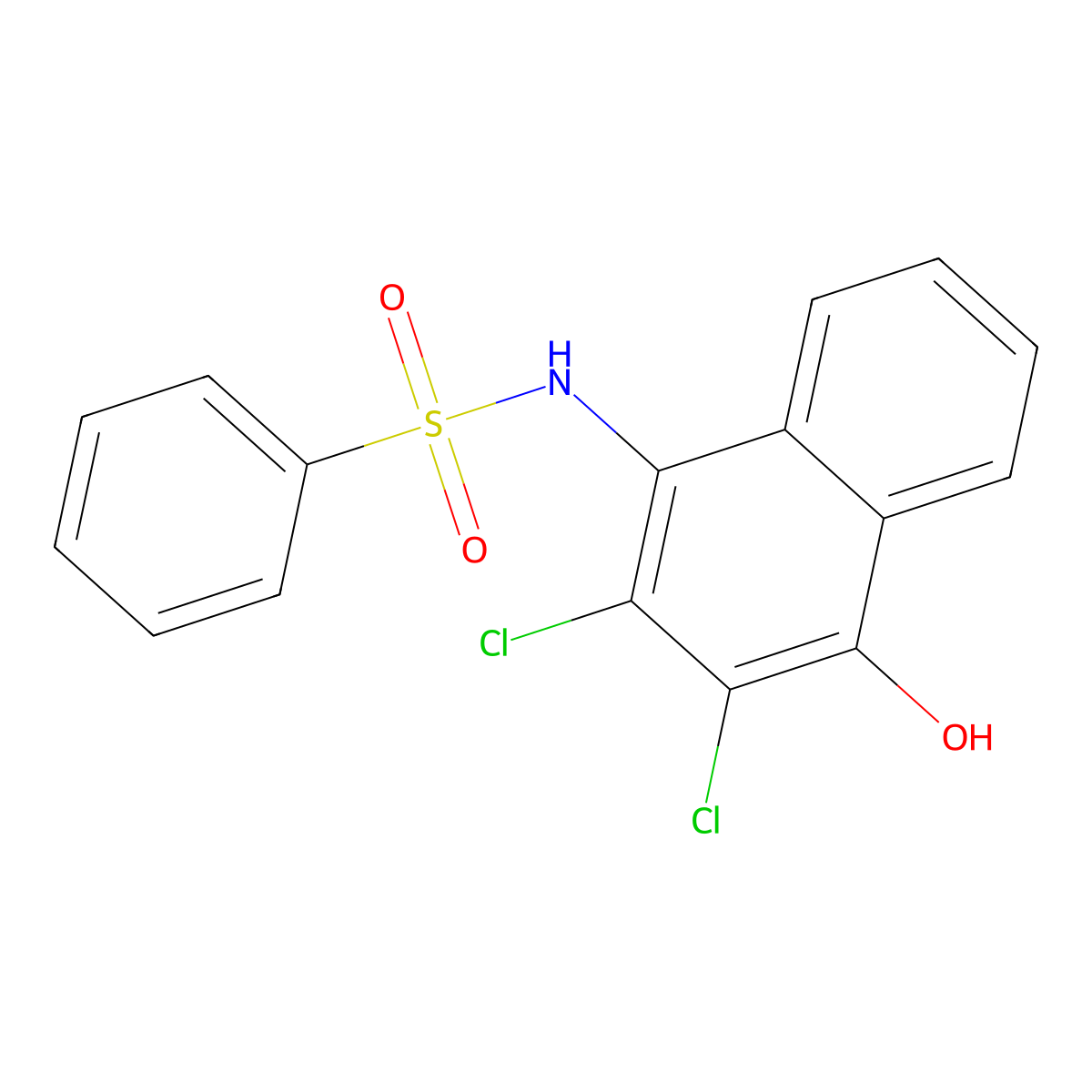 N-(2,3-dichloro-4-hydroxynaphthalen-1-yl)benzenesulfonamide molecular structure, CAS 178970-83-7