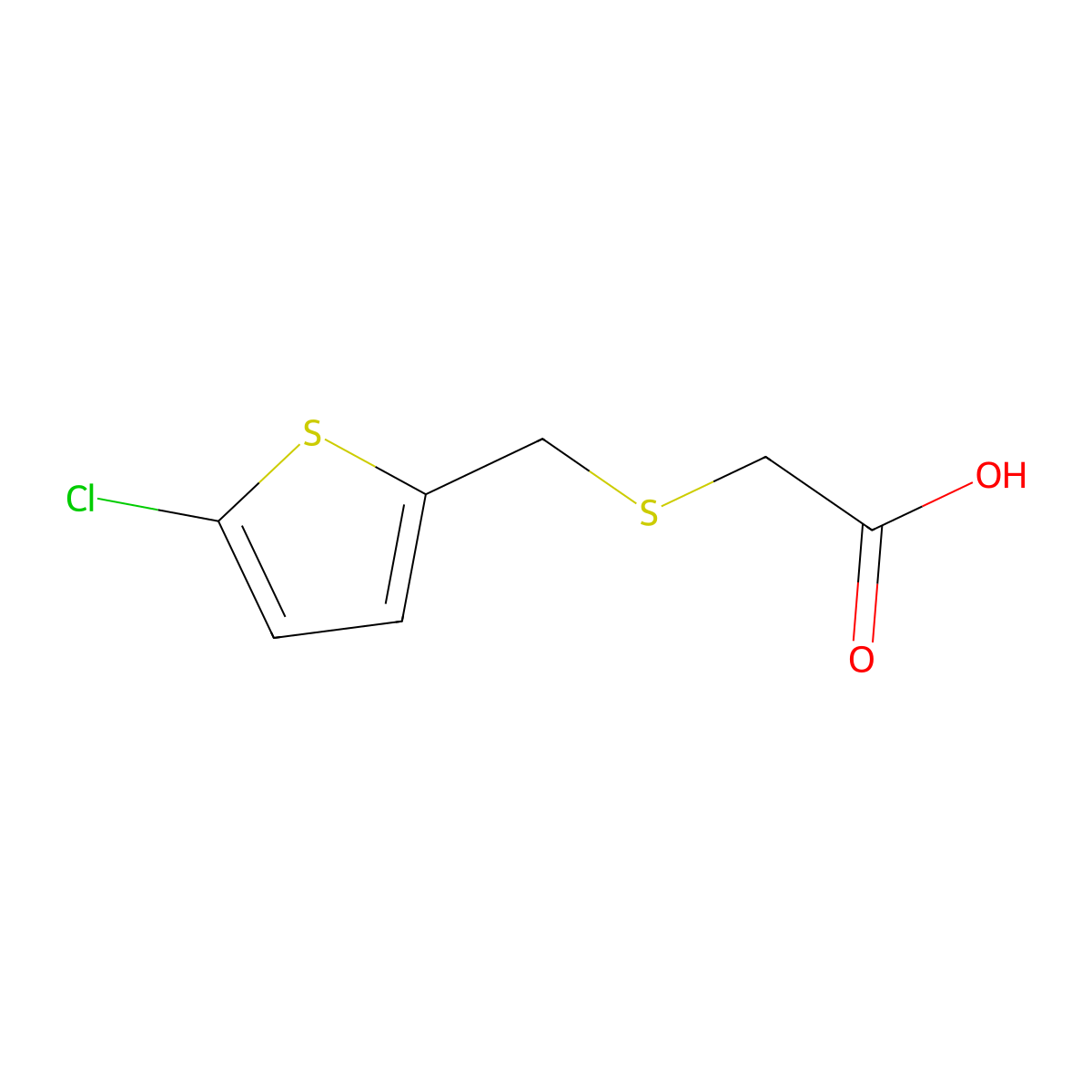 2-{[(5-Chlorothiophen-2-yl)methyl]sulfanyl}acetic acid molecular structure, CAS 178974-87-3