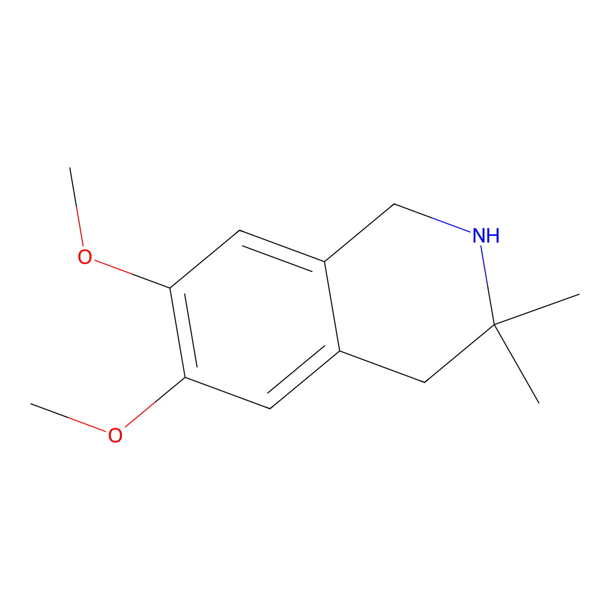 6,7-dimethoxy-3,3-dimethyl-2,4-dihydro-1H-isoquinoline molecular structure, CAS 178976-81-3