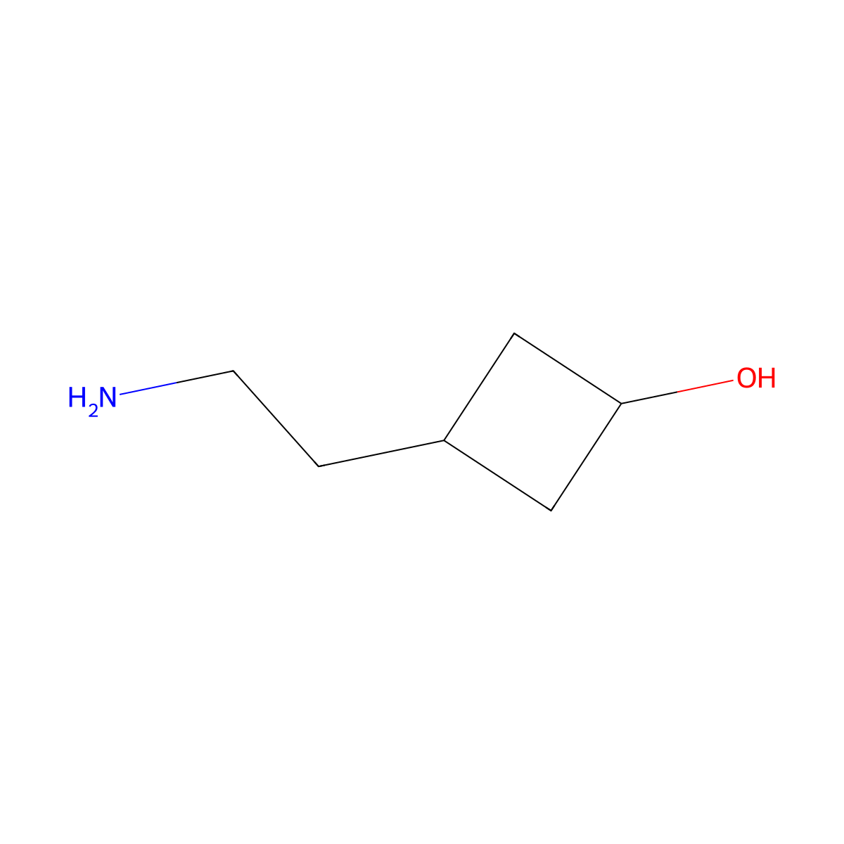 3-(2-Aminoethyl)cyclobutan-1-ol molecular structure, CAS 1789762-88-4