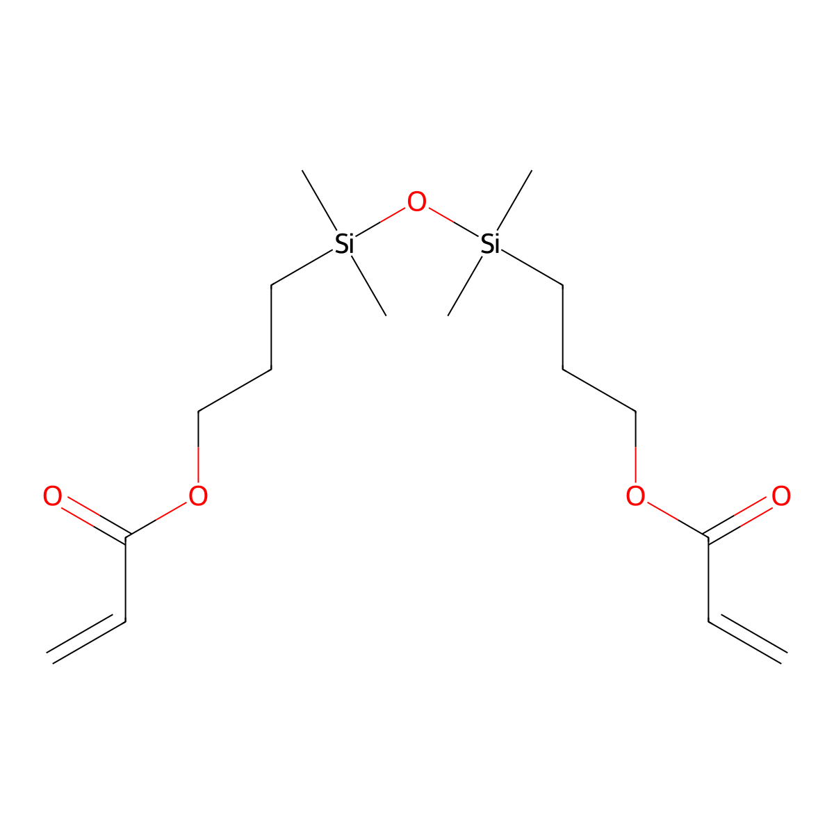 (1,1,3,3-Tetramethyldisiloxane-1,3-diyl)dipropane-1,3-diyl diacrylate molecular structure, CAS 17898-71-4