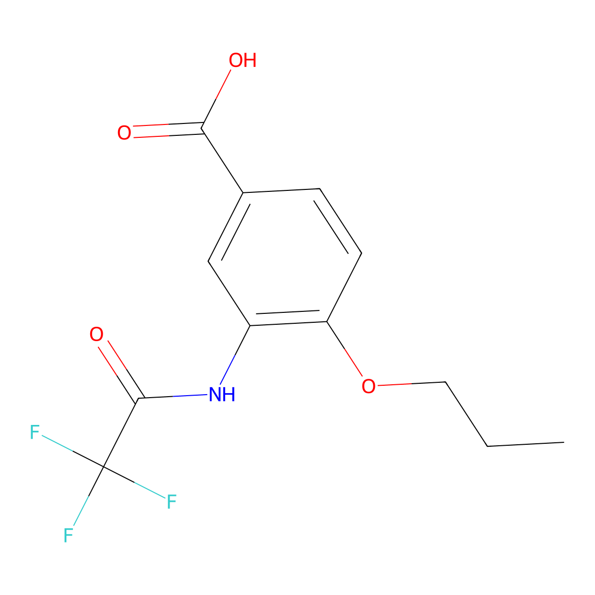 4-Propoxy-3-(trifluoroacetamido)benzoic acid molecular structure, CAS 1789842-94-9