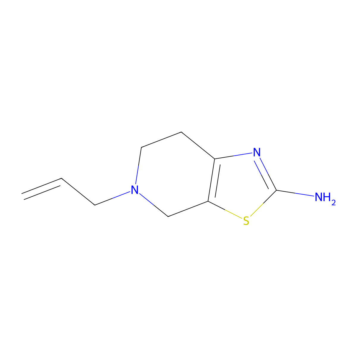 5-Allyl-4,5,6,7-tetrahydrothiazolo[5,4-c]pyridin-2-amine molecular structure, CAS 17899-45-5