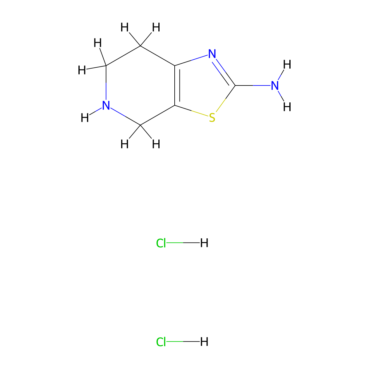 2-Amino-4,5,6,7-tetrahydrothiazolo[5,4-c]pyridine Dihydrochloride molecular structure, CAS 17899-47-7