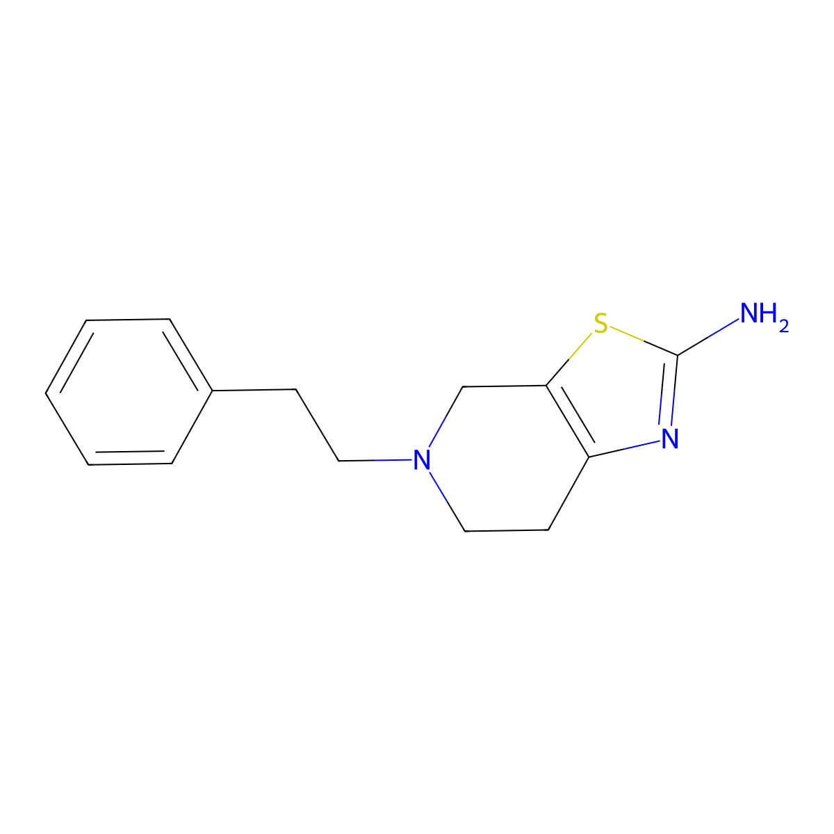5-Phenethyl-4,5,6,7-tetrahydrothiazolo[5,4-c]pyridin-2-amine molecular structure, CAS 17899-56-8