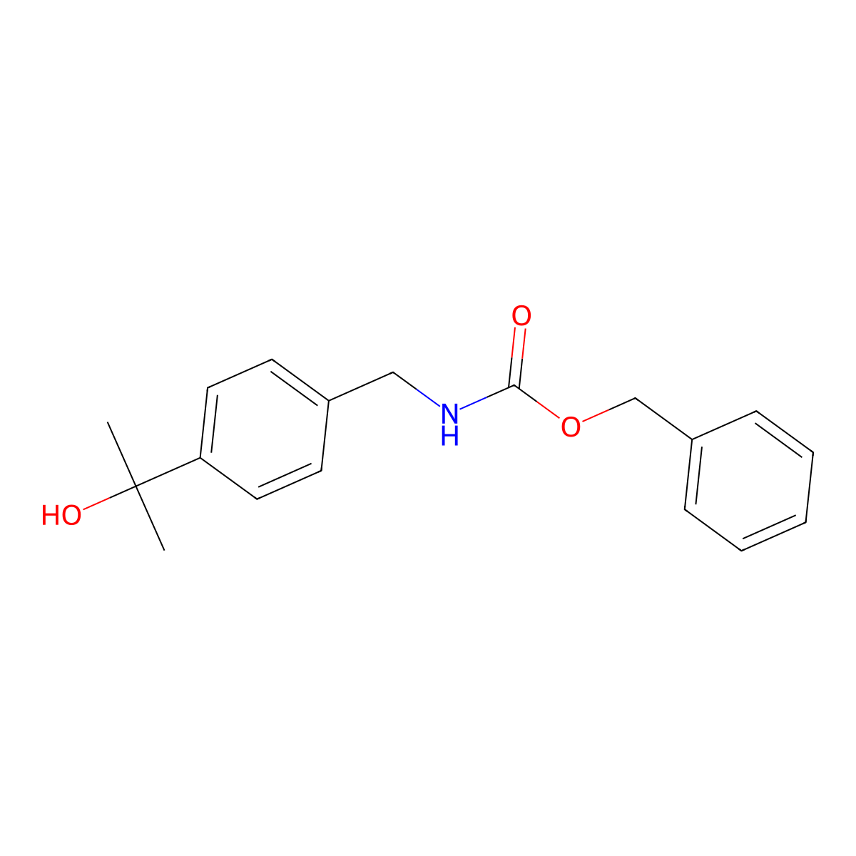 benzyl N-{[4-(2-hydroxypropan-2-yl)phenyl]methyl}carbamate molecular structure, CAS 1790012-71-3