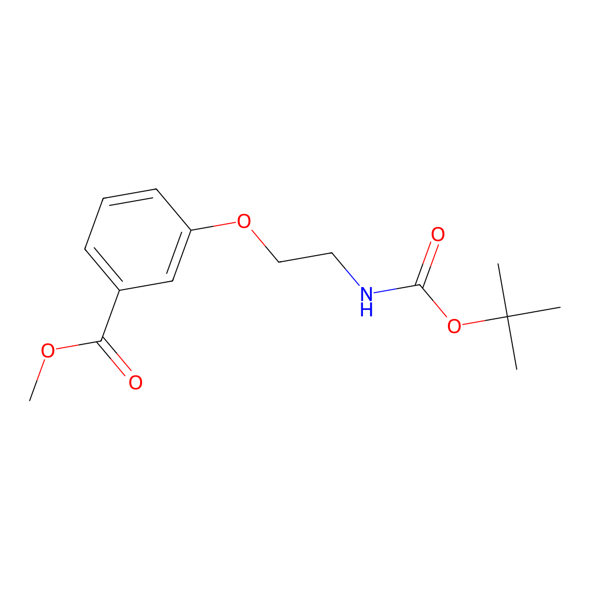 Methyl 3-(2-((tert-butoxycarbonyl)amino)ethoxy)benzoate molecular structure, CAS 179002-82-5