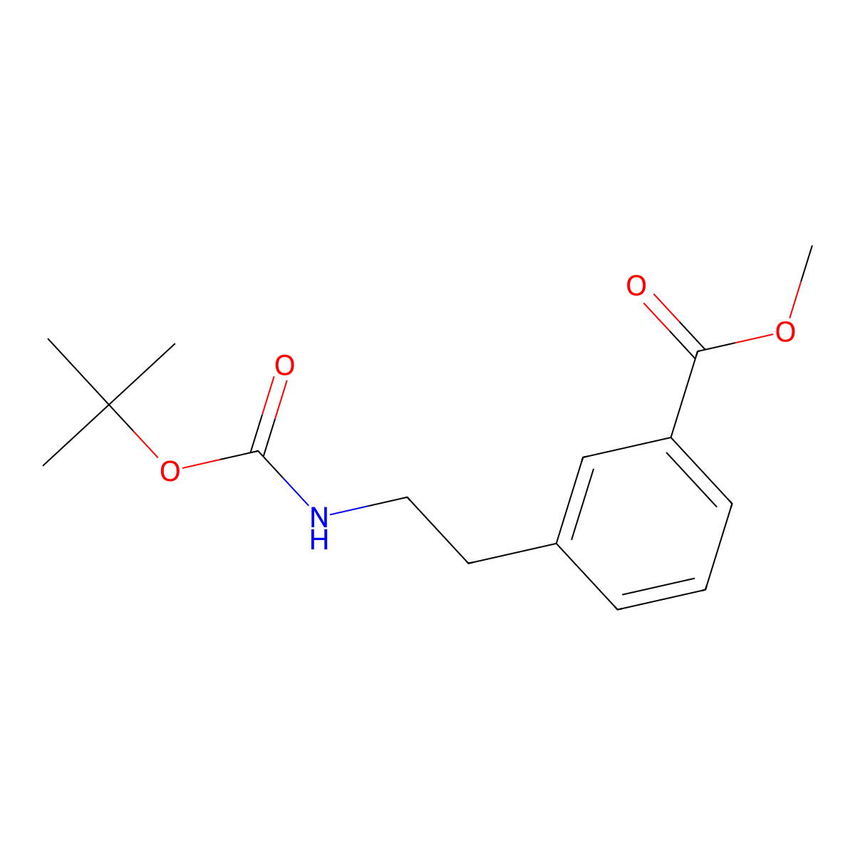 Methyl 3-(2-(((tert-butoxy)carbonyl)amino)ethyl)benzoate molecular structure, CAS 179003-02-2