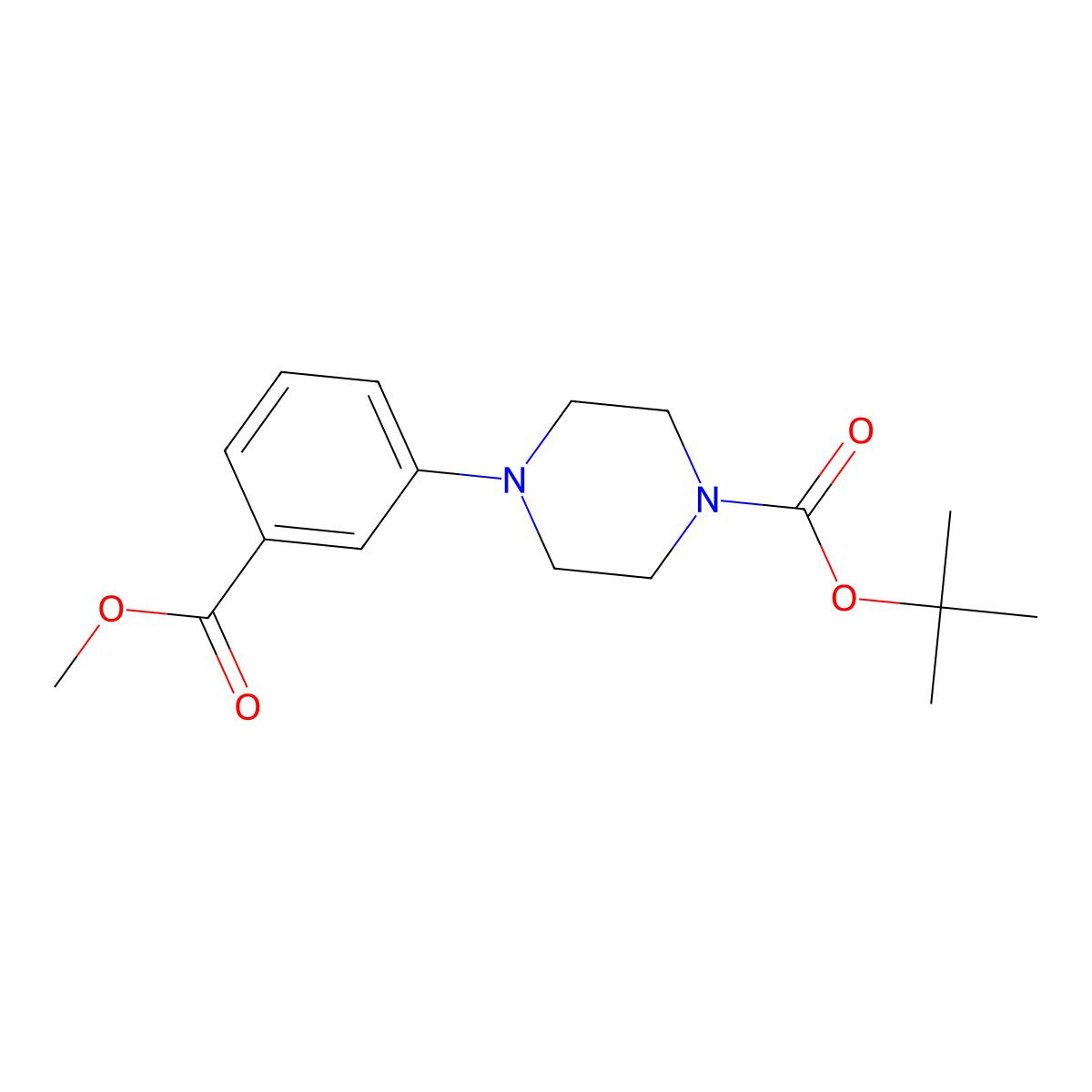 4-[3-(Methoxycarbonyl)phenyl]-1-piperazinecarboxylic acid, 1,1-dimethylethyl ester molecular structure, CAS 179003-10-2