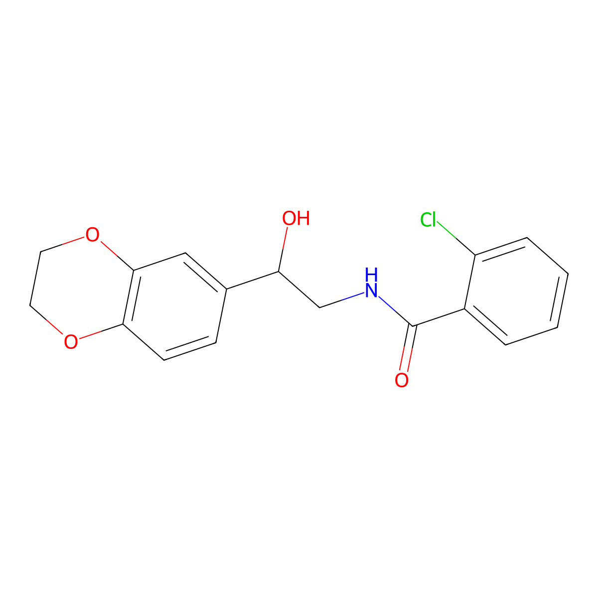 2-chloro-N-(2-(2,3-dihydrobenzo[b][1,4]dioxin-6-yl)-2-hydroxyethyl)benzamide molecular structure, CAS 1790030-20-4