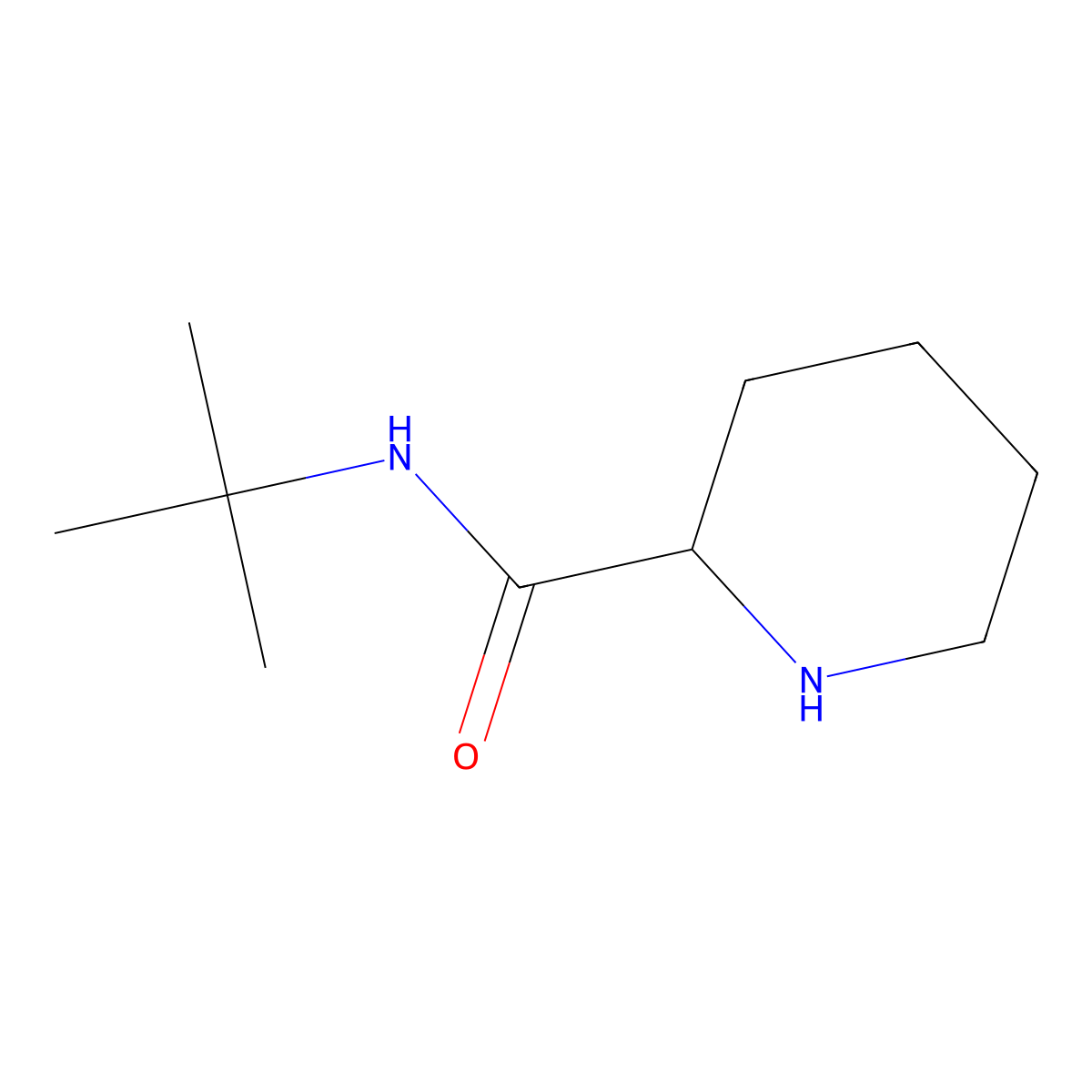 N-tert-butylpiperidine-2-carboxamide molecular structure, CAS 179007-60-4