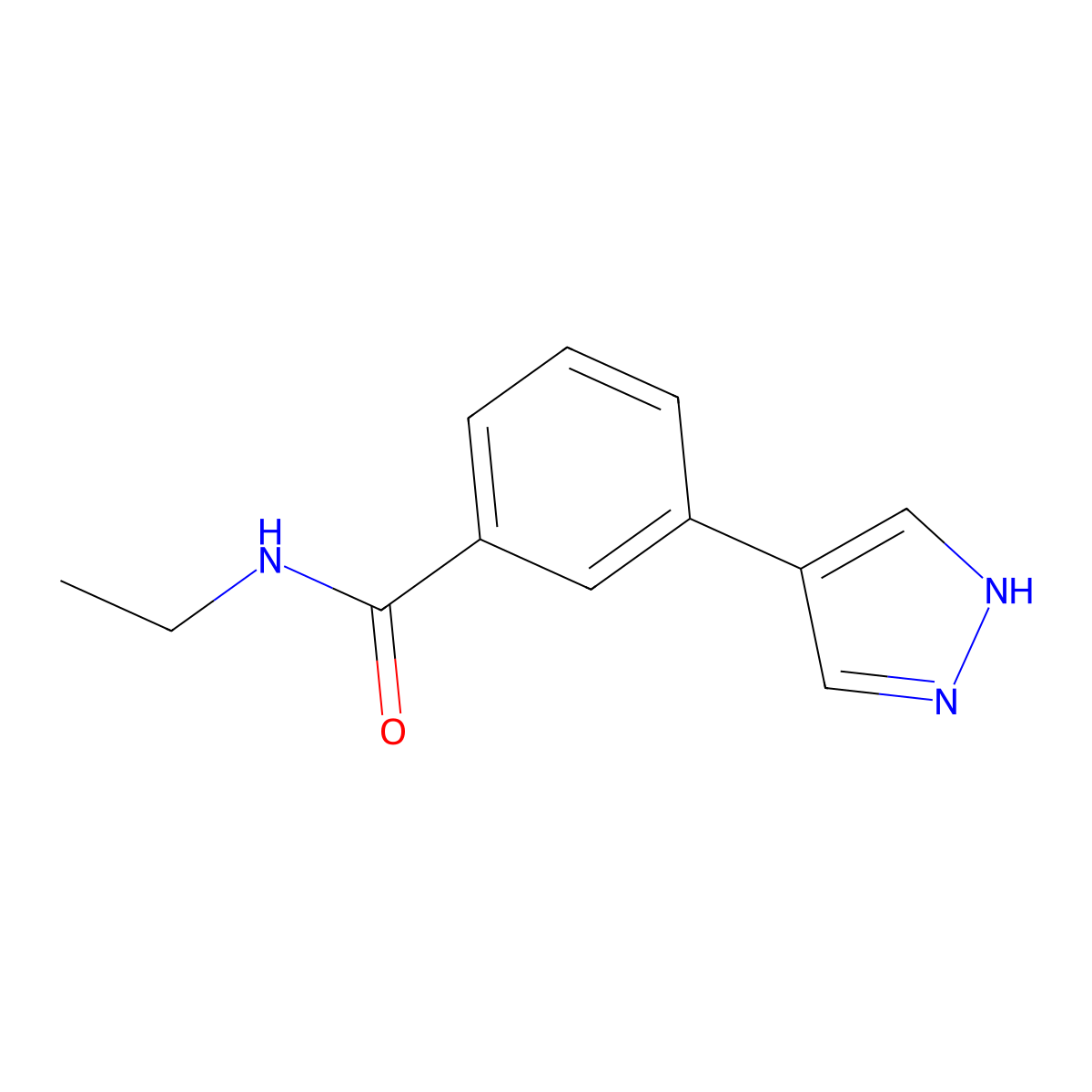N-ethyl-3-(1H-pyrazol-4-yl)benzamide molecular structure, CAS 1790080-24-8