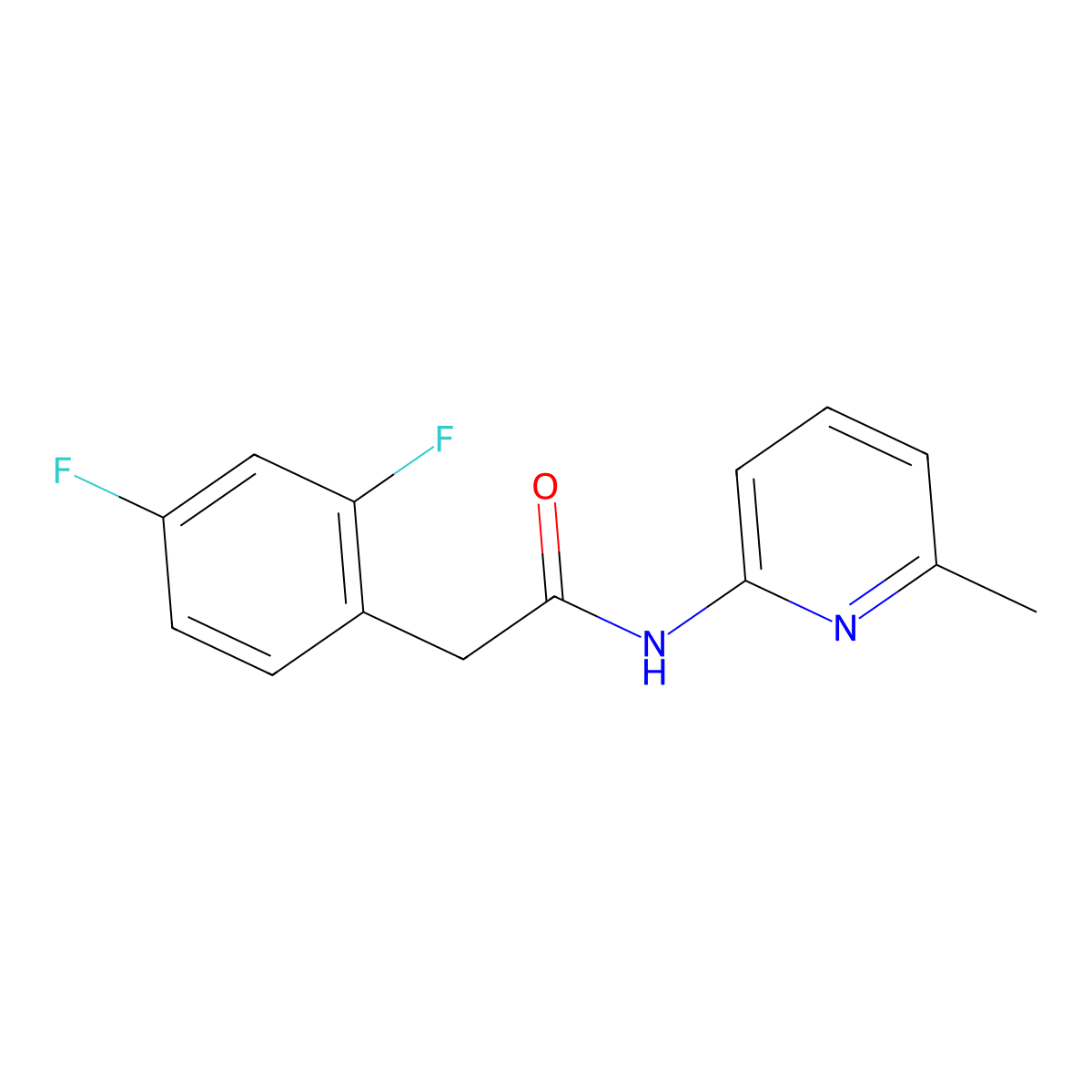 2,4-Difluoro-N-(6-methyl-2-pyridinyl)benzeneacetamide molecular structure, CAS 1790091-19-8