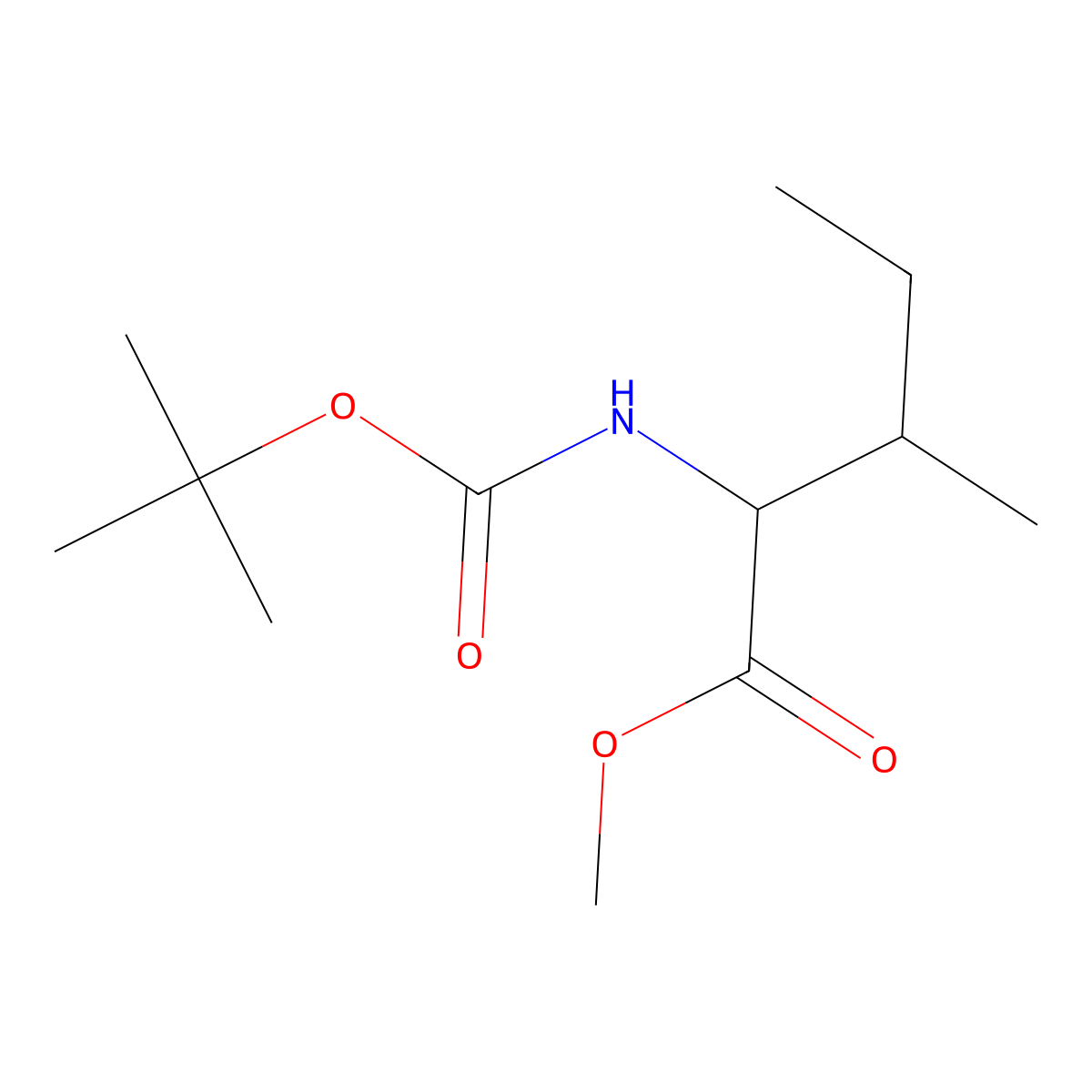 Boc-L-isoleucine methyl ester molecular structure, CAS 17901-01-8