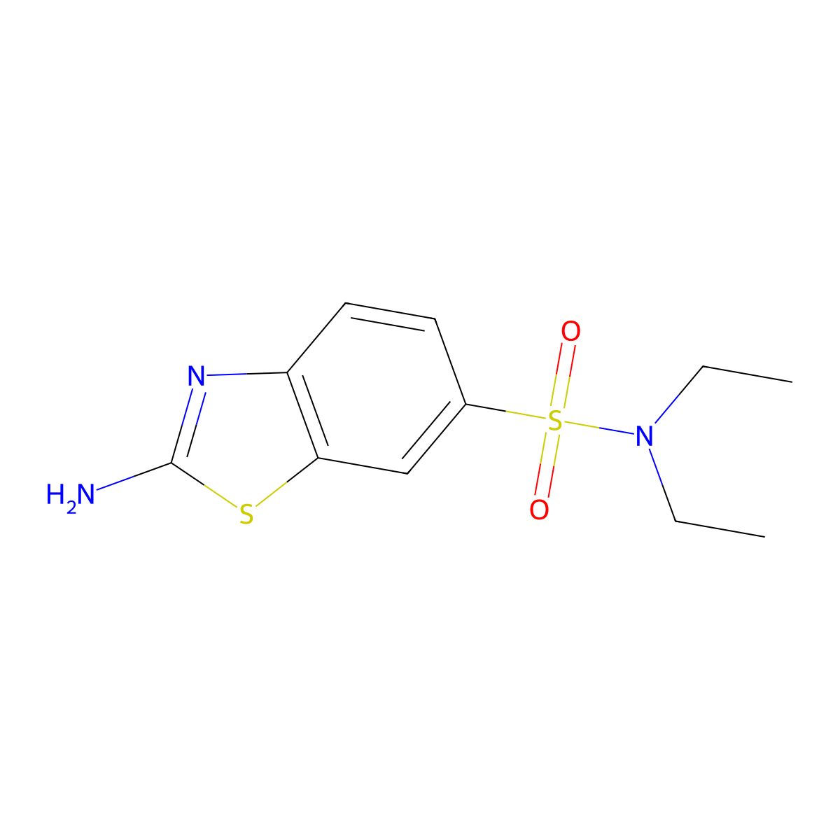 2-amino-N,N-diethyl-1,3-benzothiazole-6-sulfonamide molecular structure, CAS 17901-14-3