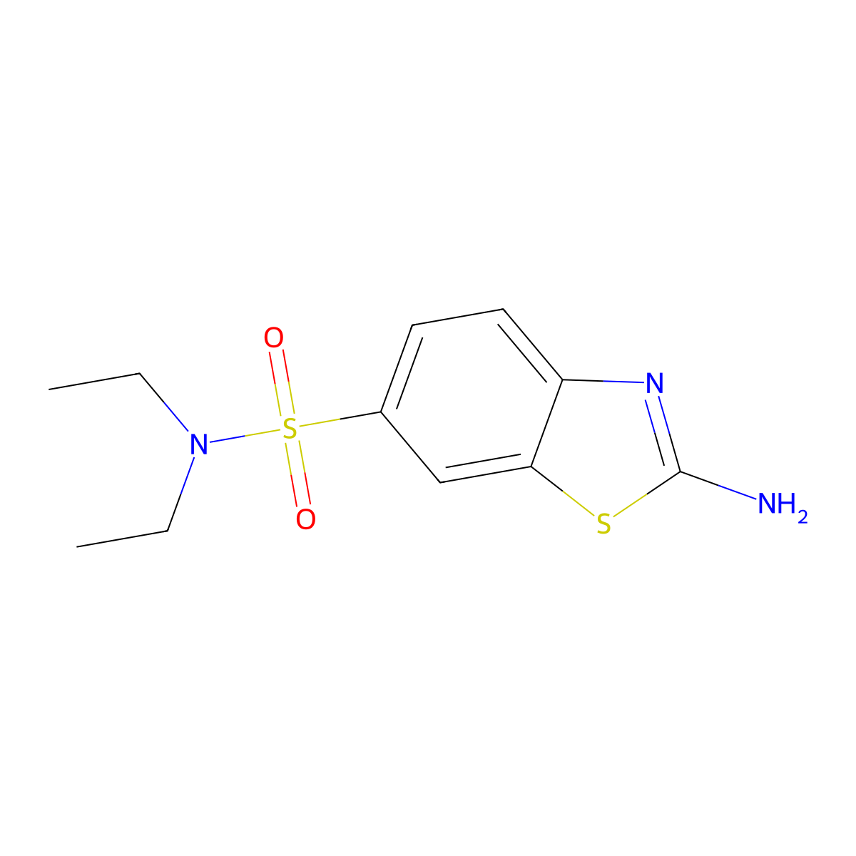 2-amino-N,N-diethyl-1,3-benzothiazole-6-sulfonamide molecular structure, CAS 17901-14-3