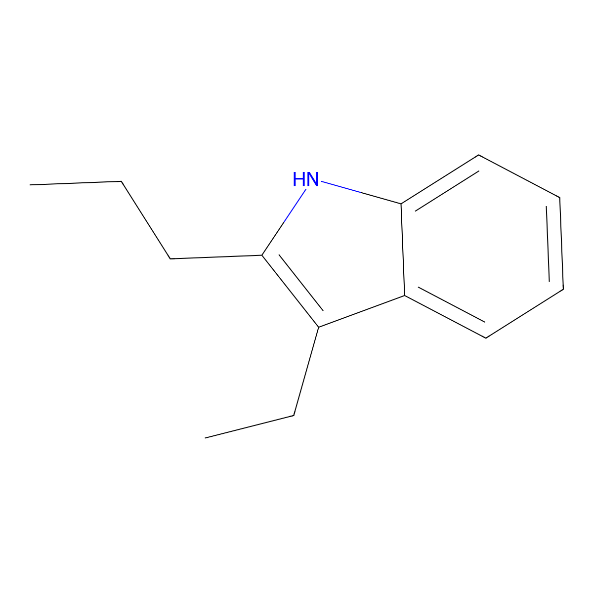 3-ethyl-2-propyl-1H-indole molecular structure, CAS 17901-63-2