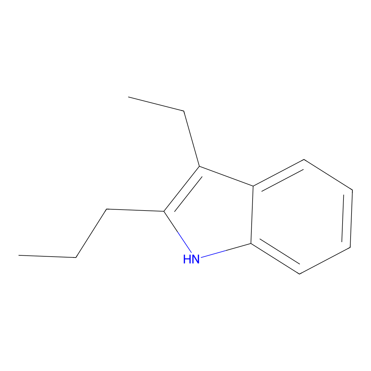 3-ethyl-2-propyl-1H-indole molecular structure, CAS 17901-63-2