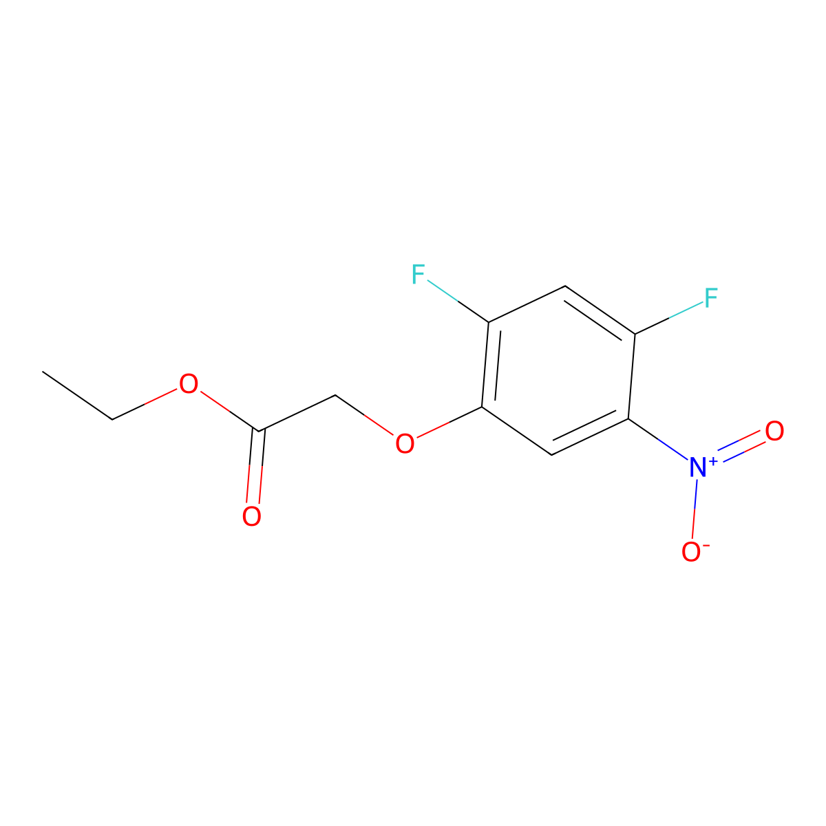 Ethyl 2-(2,4-difluoro-5-nitrophenoxy)acetate molecular structure, CAS 179011-36-0