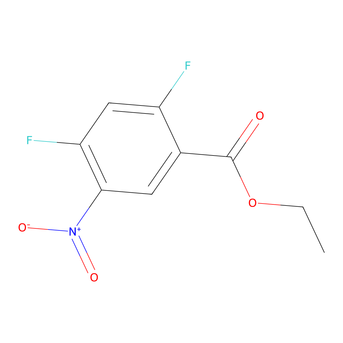 Ethyl 2,4-difluoro-5-nitrobenzoate molecular structure, CAS 179011-37-1