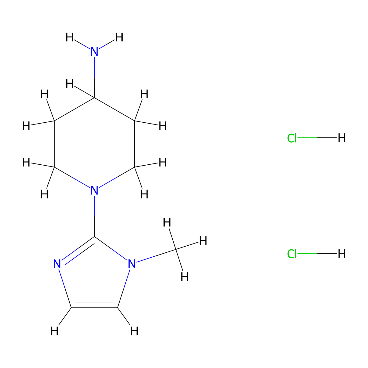 1-(1-methyl-1H-imidazol-2-yl)piperidin-4-amine dihydrochloride molecular structure, CAS 1790137-35-7