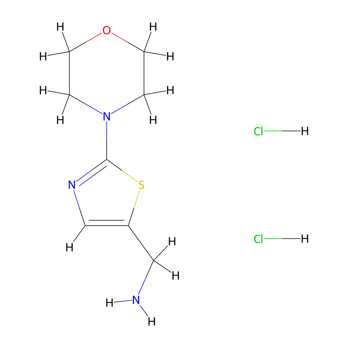 [2-(Morpholin-4-yl)-1,3-thiazol-5-yl]methanamine dihydrochloride molecular structure, CAS 1790140-73-6