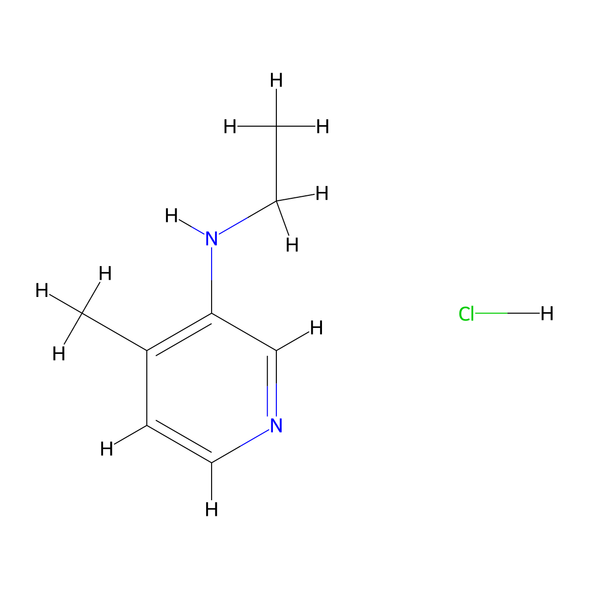 N-ethyl-4-methylpyridin-3-amine hydrochloride molecular structure, CAS 1790141-68-2