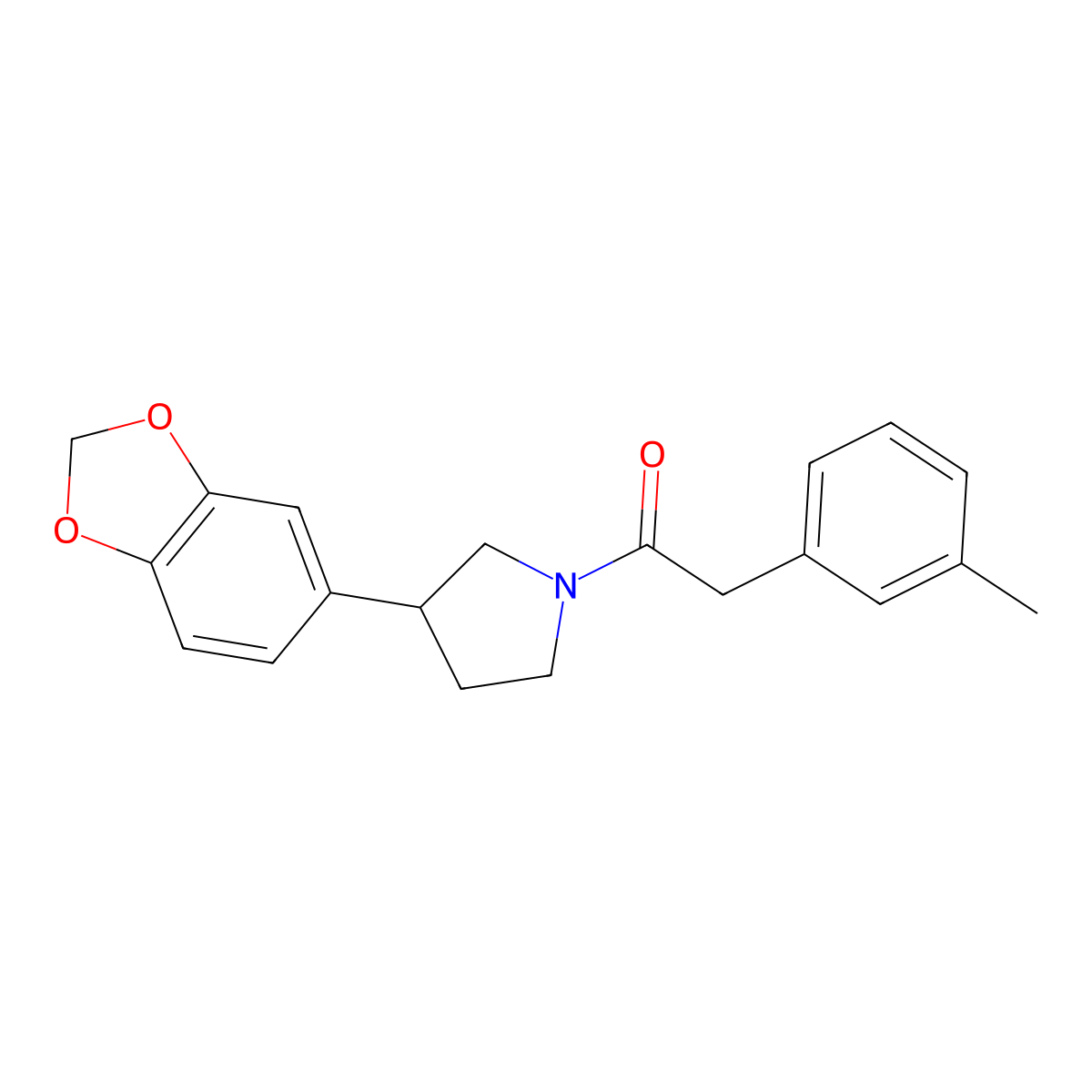 1-(3-(Benzo[d][1,3]dioxol-5-yl)pyrrolidin-1-yl)-2-(m-tolyl)ethanone molecular structure, CAS 1790153-25-1