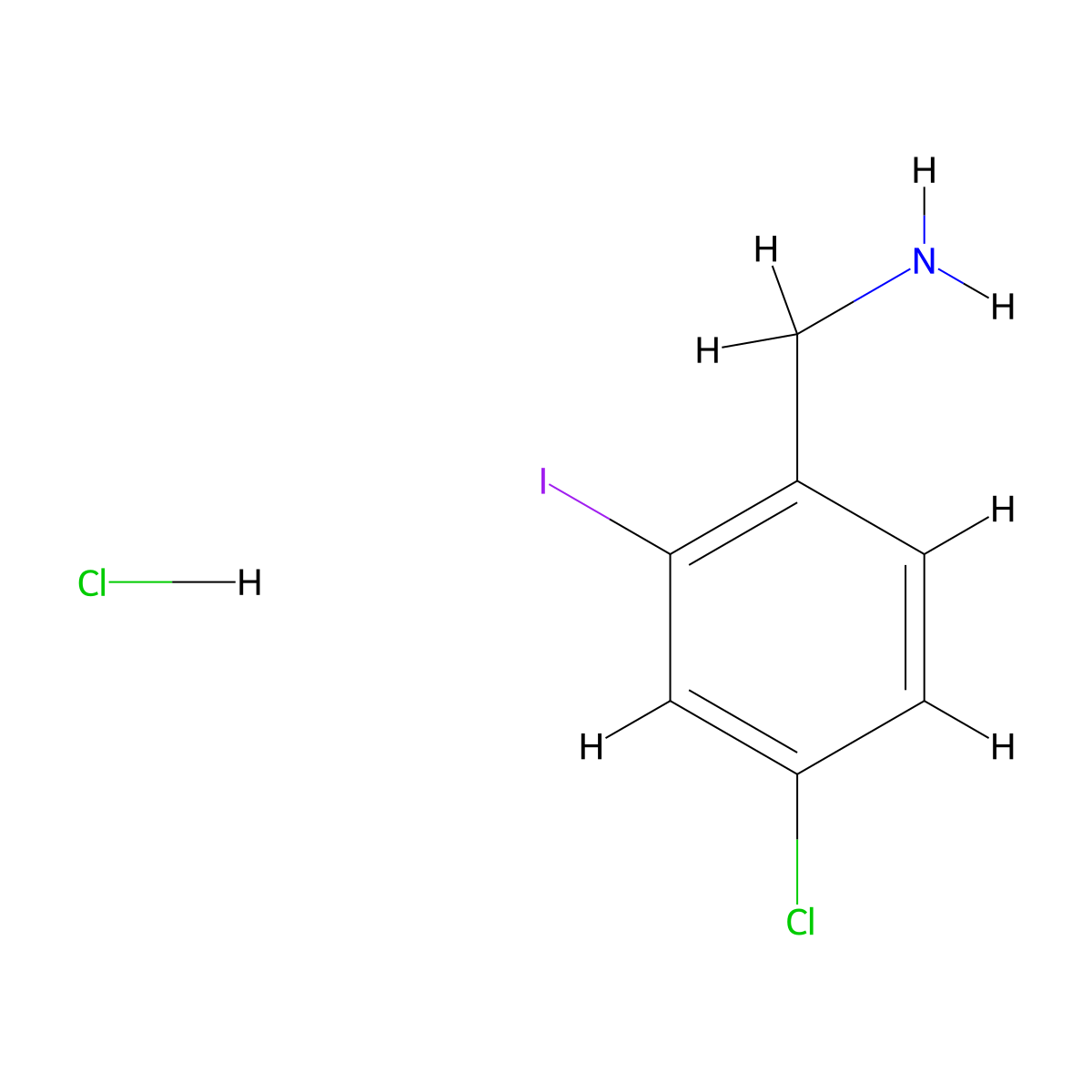 1-(4-Chloro-2-iodophenyl)methanamine hydrochloride molecular structure, CAS 1790156-20-5