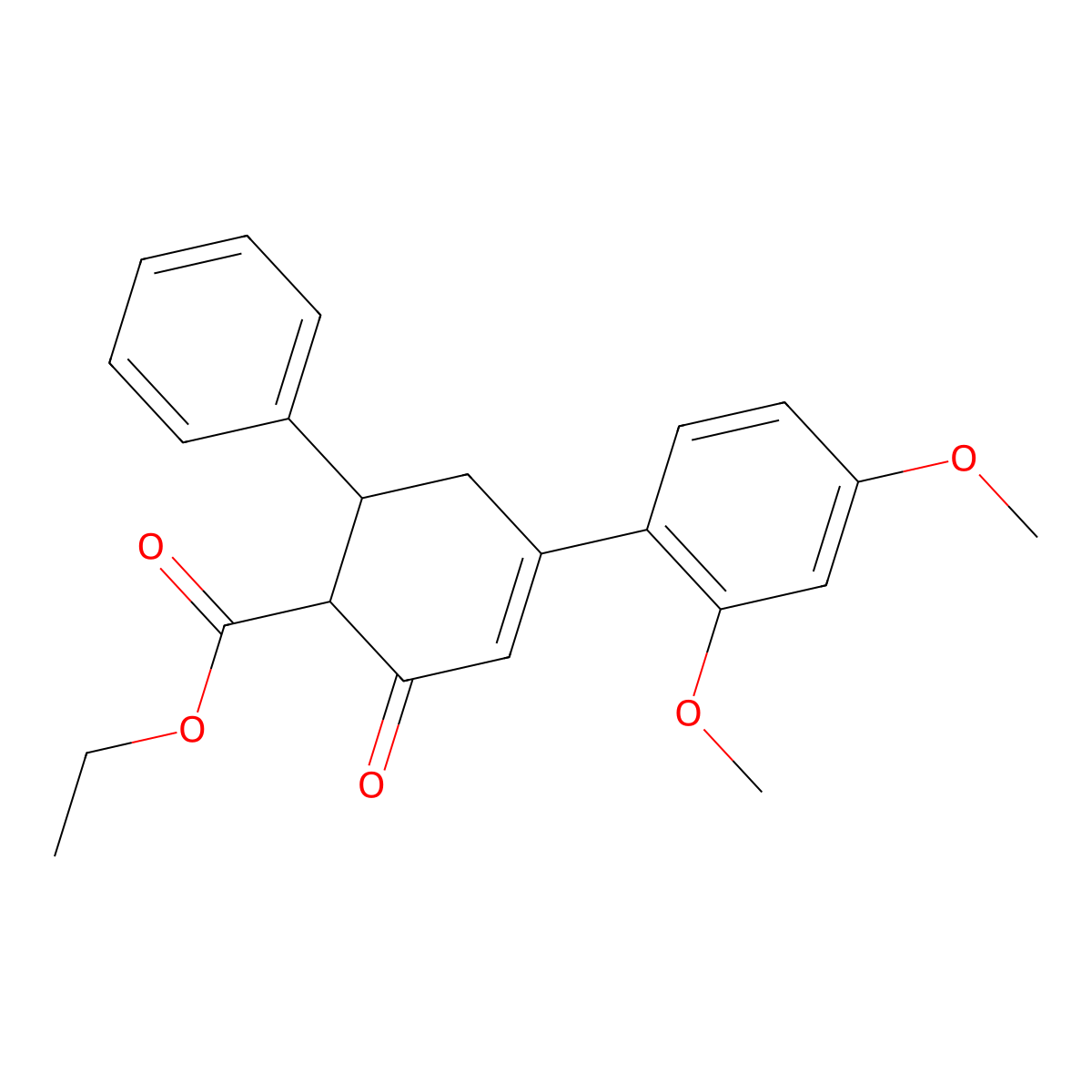 Ethyl 4-(2,4-dimethoxyphenyl)-2-oxo-6-phenylcyclohex-3-ene-1-carboxylate molecular structure, CAS 1790193-73-5