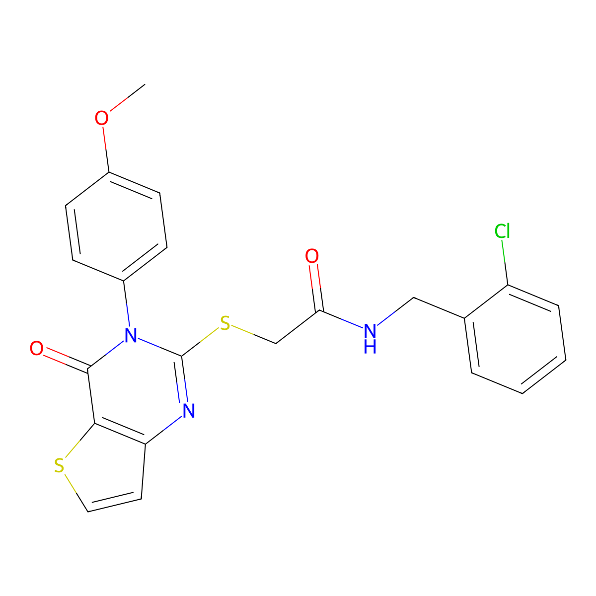 N-(2-chlorobenzyl)-2-((3-(4-methoxyphenyl)-4-oxo-3,4-dihydrothieno[3,2-d]pyrimidin-2-yl)thio)acetamide molecular structure, CAS 1790193-92-8