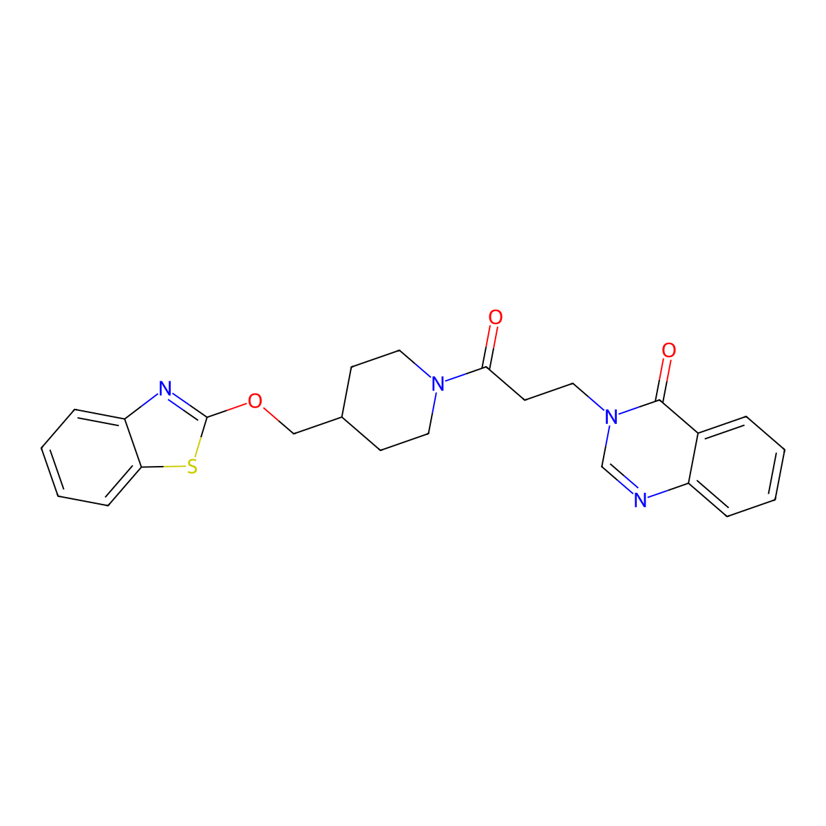 3-(3-(4-((benzo[d]thiazol-2-yloxy)methyl)piperidin-1-yl)-3-oxopropyl)quinazolin-4(3H)-one molecular structure, CAS 1790194-34-1