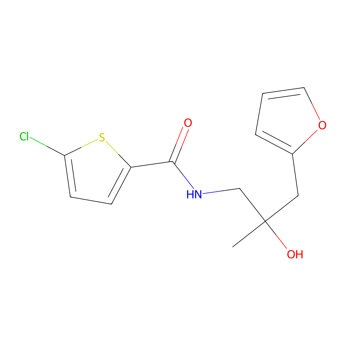 5-chloro-N-[3-(furan-2-yl)-2-hydroxy-2-methylpropyl]thiophene-2-carboxamide molecular structure, CAS 1790194-40-9