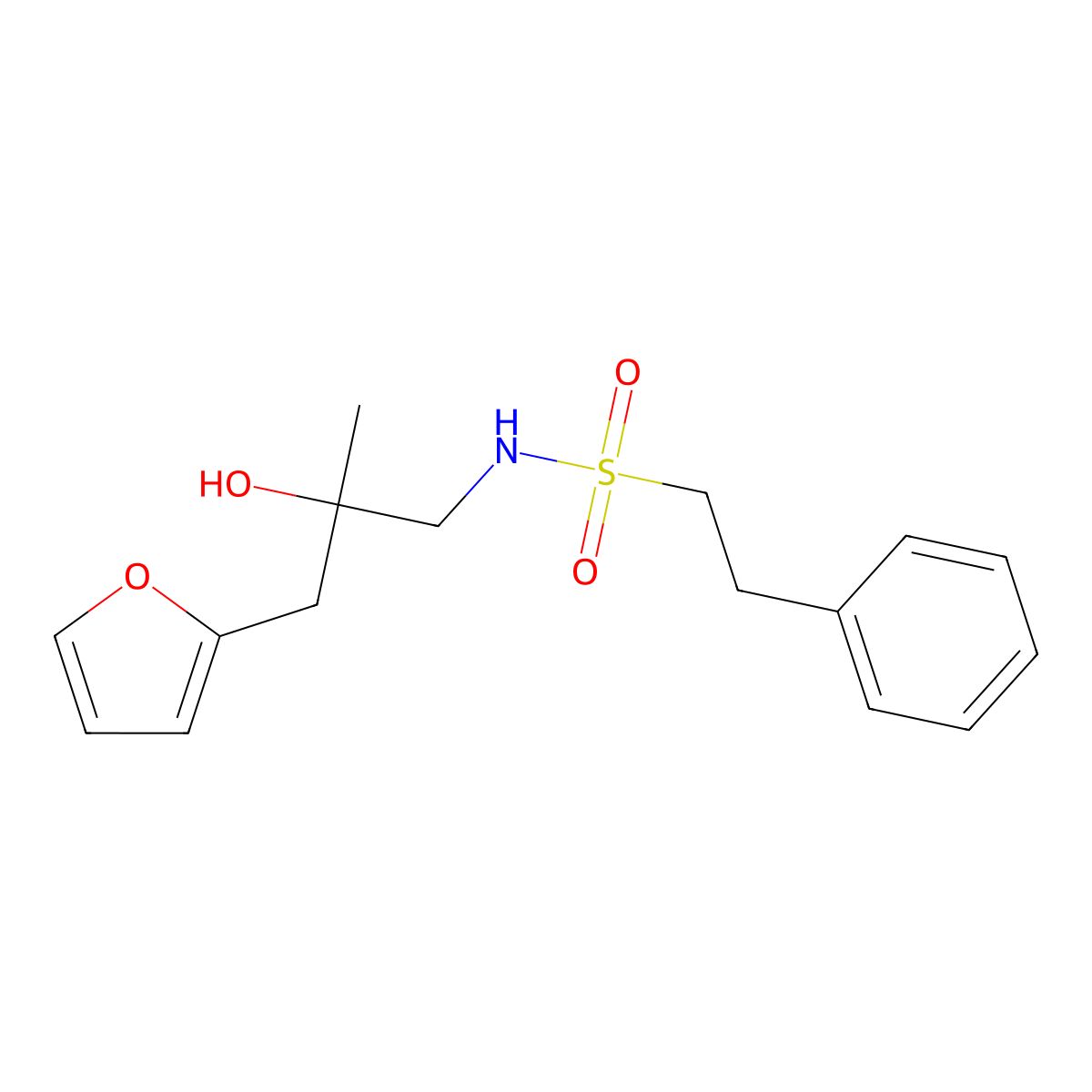N-(3-(furan-2-yl)-2-hydroxy-2-methylpropyl)-2-phenylethanesulfonamide molecular structure, CAS 1790194-81-8