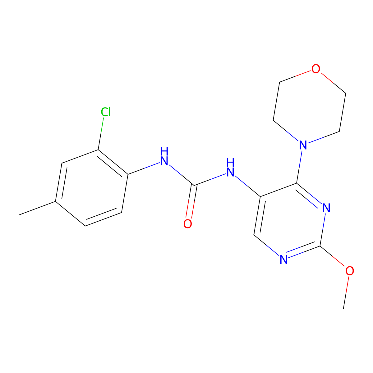1-(2-Chloro-4-methylphenyl)-3-(2-methoxy-4-morpholinopyrimidin-5-yl)urea molecular structure, CAS 1790195-75-3