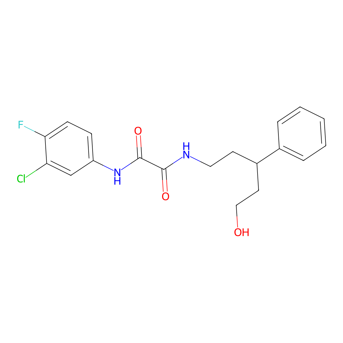 N1-(3-chloro-4-fluorophenyl)-N2-(5-hydroxy-3-phenylpentyl)oxalamide molecular structure, CAS 1790195-76-4