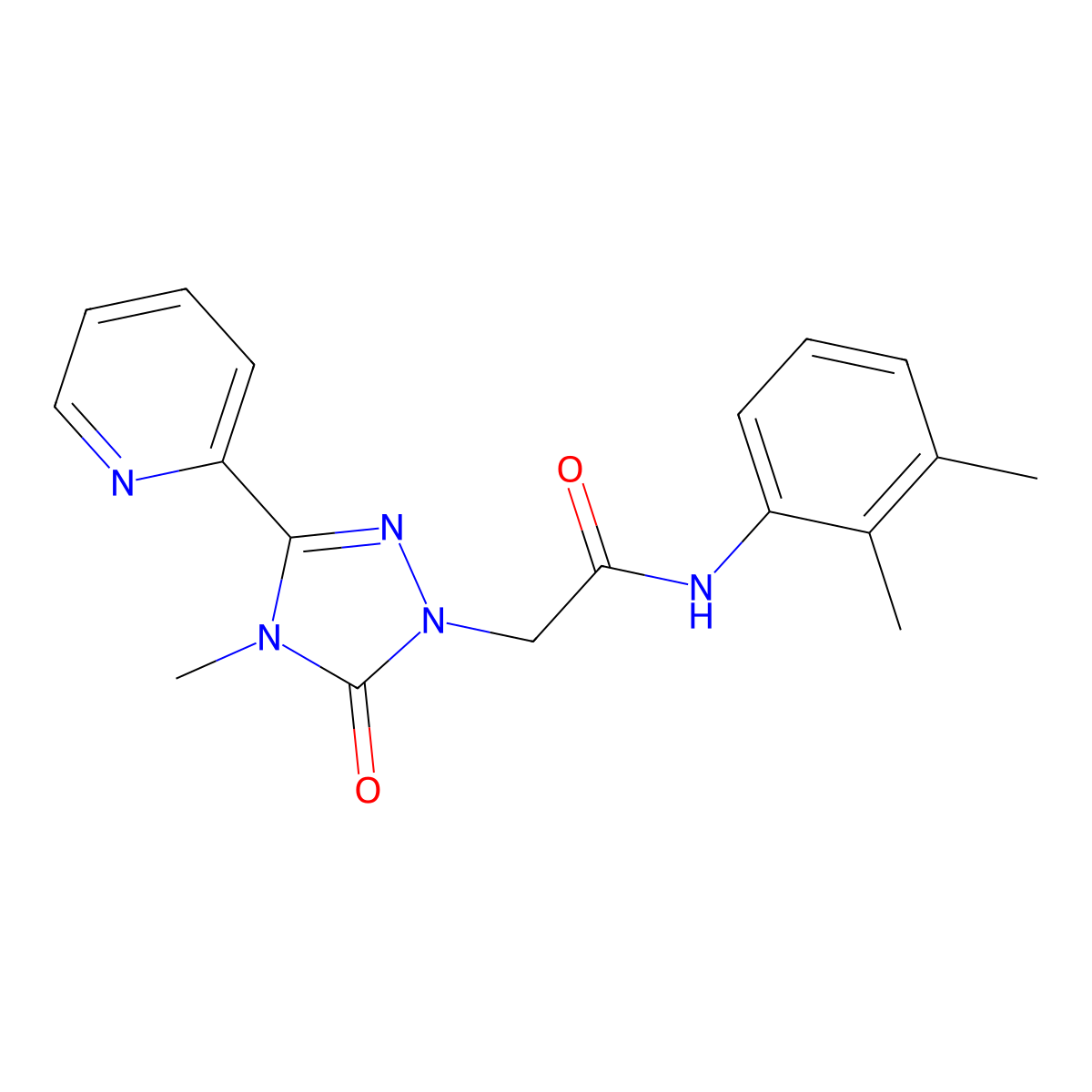 N-(2,3-dimethylphenyl)-2-[4-methyl-5-oxo-3-(pyridin-2-yl)-4,5-dihydro-1H-1,2,4-triazol-1-yl]acetamide molecular structure, CAS 1790196-26-7