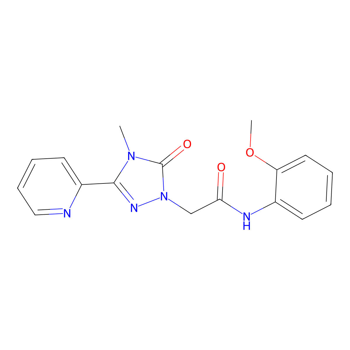 N-(2-methoxyphenyl)-2-(4-methyl-5-oxo-3-(pyridin-2-yl)-4,5-dihydro-1H-1,2,4-triazol-1-yl)acetamide molecular structure, CAS 1790196-34-7
