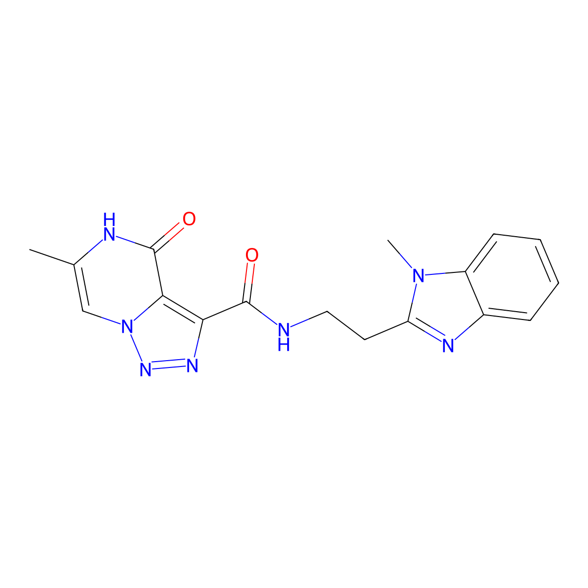 6-methyl-N-[2-(1-methyl-1H-1,3-benzodiazol-2-yl)ethyl]-4-oxo-4H,5H-[1,2,3]triazolo[1,5-a]pyrazine-3-carboxamide molecular structure, CAS 1790196-54-1