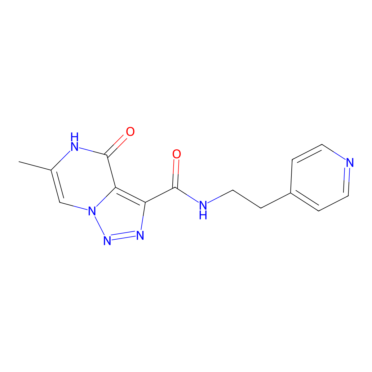 6-methyl-4-oxo-N-(2-pyridin-4-ylethyl)-4,5-dihydro[1,2,3]triazolo[1,5-a]pyrazine-3-carboxamide molecular structure, CAS 1790196-60-9