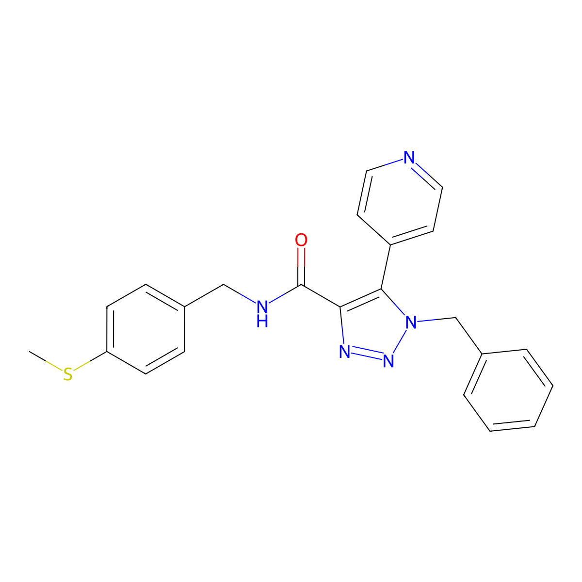 1-benzyl-N-(4-(methylthio)benzyl)-5-(pyridin-4-yl)-1H-1,2,3-triazole-4-carboxamide molecular structure, CAS 1790196-65-4