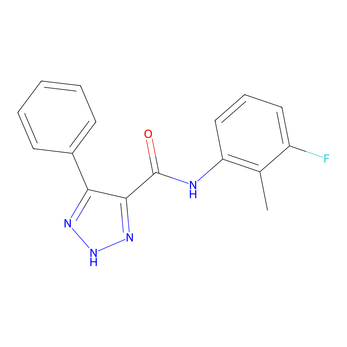 N-(3-fluoro-2-methylphenyl)-4-phenyl-1H-1,2,3-triazole-5-carboxamide molecular structure, CAS 1790196-83-6