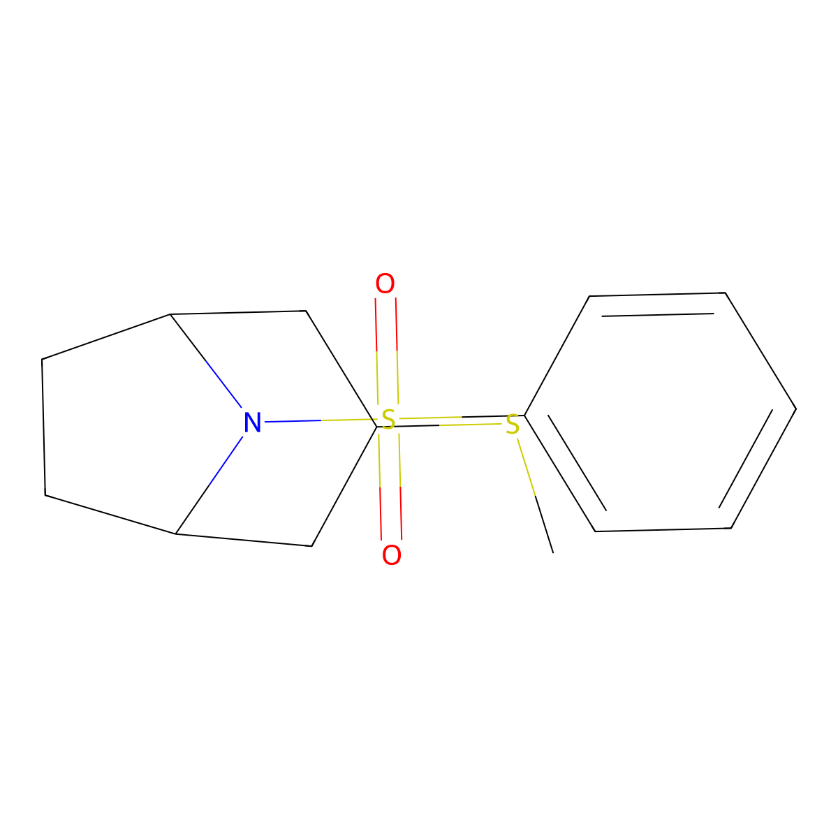 (1R,5S)-3-(methylthio)-8-(phenylsulfonyl)-8-azabicyclo[3.2.1]octane molecular structure, CAS 1790196-86-9