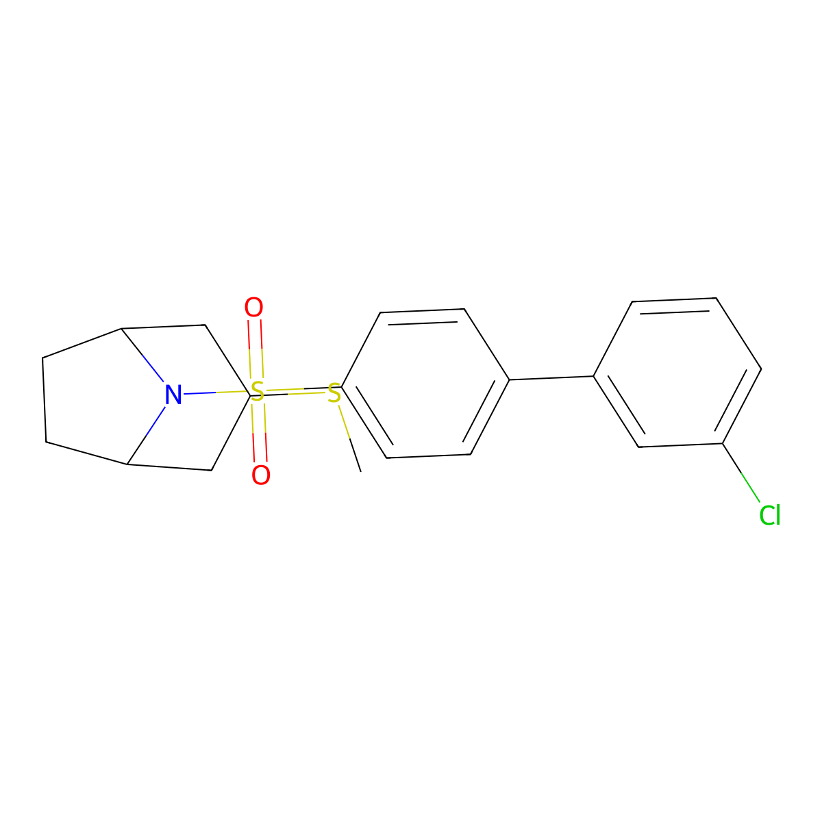 (1R,5S)-8-((3'-chloro-[1,1'-biphenyl]-4-yl)sulfonyl)-3-(methylthio)-8-azabicyclo[3.2.1]octane molecular structure, CAS 1790197-02-2