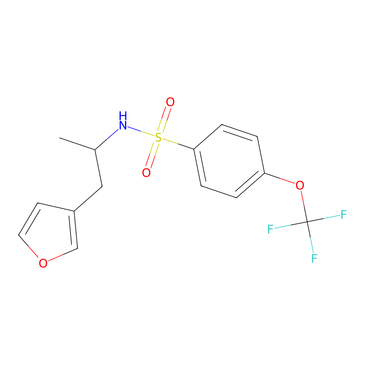 N-(1-(furan-3-yl)propan-2-yl)-4-(trifluoromethoxy)benzenesulfonamide molecular structure, CAS 1790197-46-4