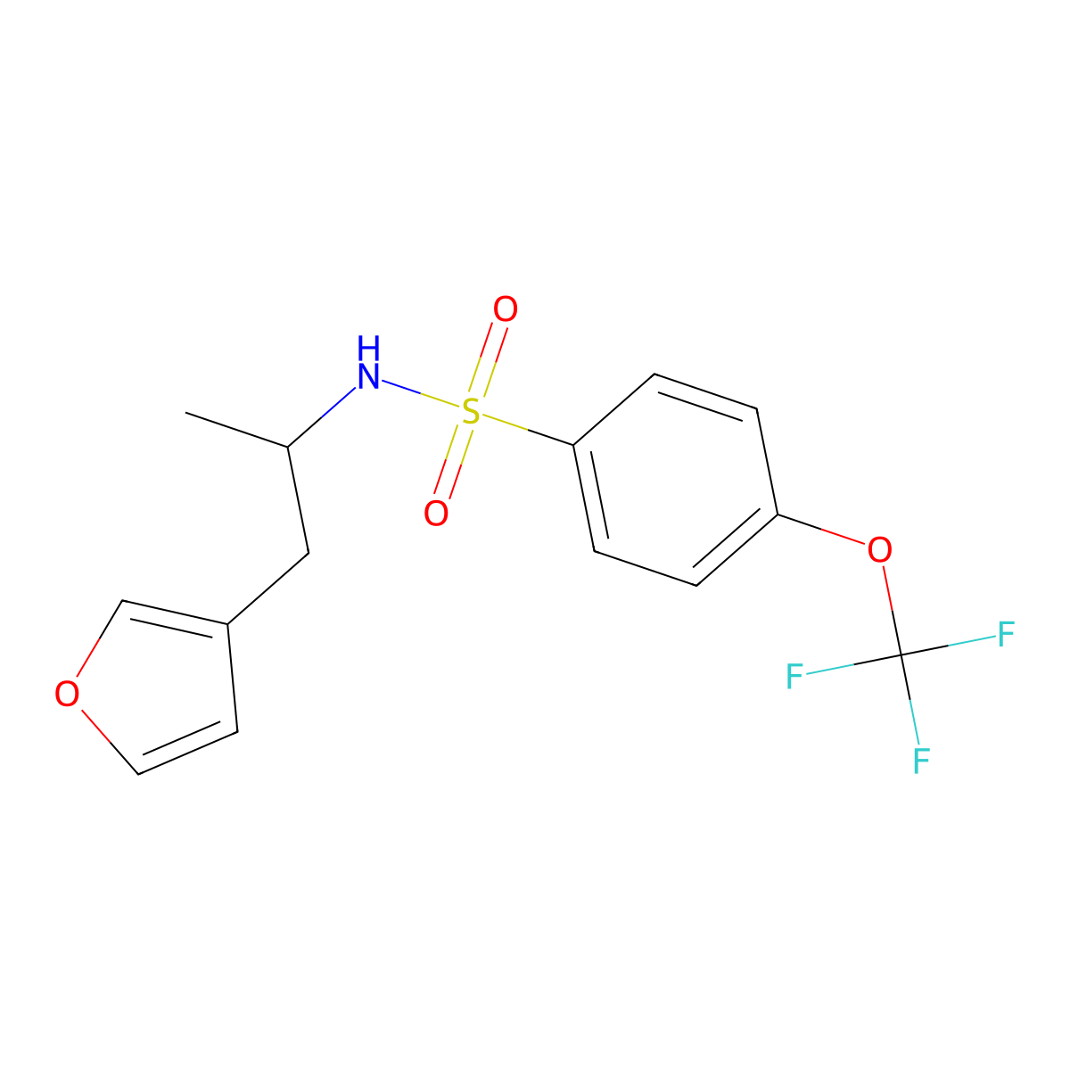 N-(1-(furan-3-yl)propan-2-yl)-4-(trifluoromethoxy)benzenesulfonamide molecular structure, CAS 1790197-46-4